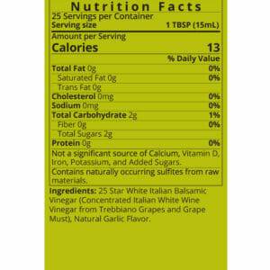 Sweet Garlic White Balsamic Vinegar Nutrition Facts